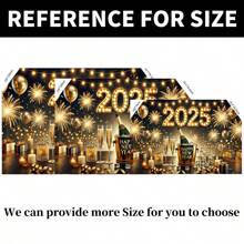1 Striscione per Festa di Capodanno 2025, con design di Champagne e Fuochi d'Artificio, Nero e Oro, Perfetto per Decorazioni di Capodanno, Servizio Fotografico di Capodanno, Adatto per Camera da Letto, Stanza, Decorazione Esterna, Dimensioni Varie 82,7*59,1/59,1*39,4/39,4*29,5 Pollici