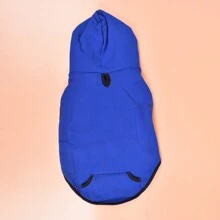 1 chiếc áo nỉ trùm đầu giữ ấm họa tiết tương phản giản dị dành cho chó - Xám - Xem 5