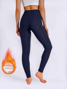 1pc leggings térmicas femininas com forro térmico, calças justas para ciclismo, esportes e atividades ao ar livre