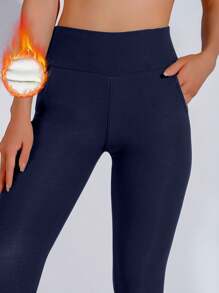1pc leggings térmicas femininas com forro térmico, calças justas para ciclismo, esportes e atividades ao ar livre