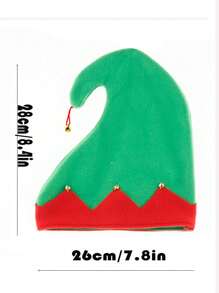 Mũ ông già Noel có chuông, mũ trang trí mùa lễ hội, mũ polyester cho lễ kỷ niệm Giáng sinh, mũ đội đầu mới lạ nhẹ cho bữa tiệc - Nhiều màu - Xem 3