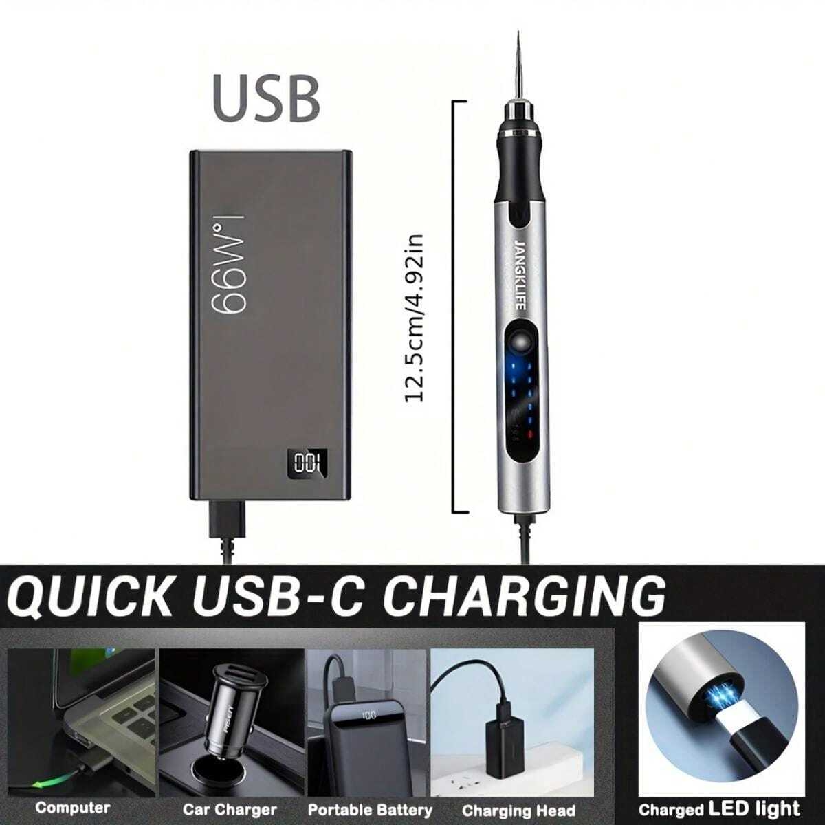 Penna Elettrica Per Diamond Painting Yuraigm Con Pompa A Vuoto E Ricarica USB, Strumento Automatico Senza Cera Per Applicazione Diamanti