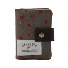 1 件 20 卡槽花卉帆布卡盒，女士多卡槽身份证夹，学生证，礼品卡钱包 - 彩色 - 查看 15