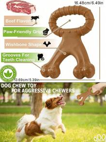Indestructible Dog Chew Toy - Extremely , Great For Chewers - Perfect Size For Medium & Large Breeds, Dental Cleaning Design, Random Bone Color Distribution, Not Fixed - Brown - View 4