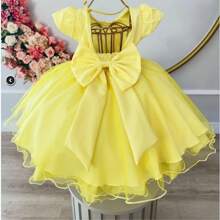 Children's Yellow Party Dress Luxury New Year's Eve Size 3 To 12 Promotion D4183 - Amarillo - Ver 3