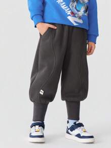 Balabala Pantalones de felpa coral para niños y niñas, gruesos y cálidos para el invierno 2024