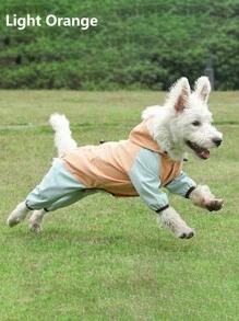 1 件宠物雨衣，狗狗四季通用雨衣，宠物连帽连体衣，狗狗防水衣服 - 彩色 - 查看 15