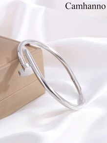 Camhanno 1 pièce de bracelet en acier inoxydable neutre délicat et polyvalent, parfait pour offrir à un ami
