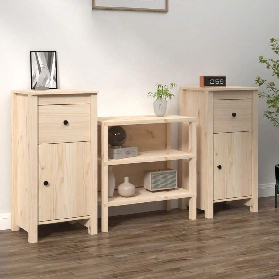 VidaXL Sideboards 2 Pcs. 40x35x80 Cm Solid Pinewood