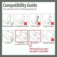 Juego completo de fundas de asiento de coche de tela: fundas de asiento de automóvil de ajuste universal, fundas de asiento delantero de respaldo bajo, funda de asiento trasero sólido, funda de asiento de coche lavable para SUV, sedán y furgoneta gris