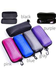 1pc Honeycomb Pattern Glasses Case Minimalist Hard Eyewear Protector Zipper Eyeglasses Storage Box(With Hooks) Glasses Case Holder Organizer Storage Eyeglass Case Protective Case Glasses Bag Sunglasses Pouch For Travel Vacation Cruise Summer Holiday Travelling Bag Travel Stuff Essentials For College Dorm Home School Travel Kit - Multicolor - View 5