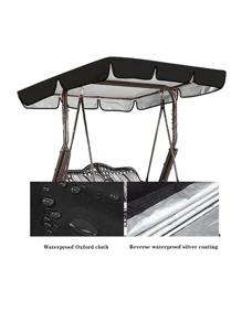 1pc Outdoor Swing Canopy, Garden Patio Yard Swing Top Cover, Oxford Cloth With Waterproof Silver Coating, Protects Swing From Rain, Snow, Dust And Leaves, All-Season (5000mm Waterproof)