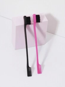 2pcs Multifunctional Styling Brushes With Double-Sided Edge Control For Combing, Hair Brush, Comb, Hair Tools, Hair Products And Accessories For Barber Salon Beauty Travel Essentials, Back To School, Travel Holiday Essentials, Hair Accessories For Women, Brushes, Hair Brush, Detangling Brush, Ball Brush, Mini Hair Brush Set, Wooden Comb, Hair Brush, Mini Hair Brush, Detangling Brushes, Hair Products, Hair Tools, Hair Stuff, Curly Hair Brush, Hairdressing Equipment, Travel Essentials, Hairstyle, Hairdressing,Hair Brush,Slick Back Brush,Styling Brush,Curly Hair Brush,Edge Brush,Hair Comb,Brush Hair,Hair Brush Set,Comb Hair,Comb For Curls,Detangling Brush,Hair Brush For Women,Hair,Travel,Hair Products,Hair Tools,Hair Stuff,Barber,Barber Accessories,Barbershop,Hairdressing Equipment - Multicolor - View 3