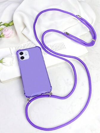 Apple Solid Phone Case With Lanyard Compatible With IPhone 11,IPhone 13,IPhone 14 Pro Max