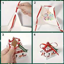 12pcs/Set Christmas Gift Boxes, Triangle Santa Claus Face Candy Gift Boxes Christmas Decorations Christmas Decor Christmas Gifts Christmas Party Supplies Christmas Gift Bags Christmas Bags Christmas Stickers - Multicolor - View 7