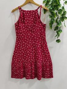 Women's Floral Dress - Hồng - Xem 2