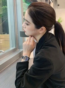 Guess Ladies Quarz Round Watch Dual Tone Galaxy Dial Black Leather Strap Business Casual Fashion Ladies Watch Luxury Elegant Valentine Gift GW0377L1