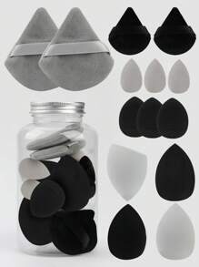 14pcs/Set Drift Bottle Makeup Sponge, Ultra Soft Sponge Puff In Jar, Dry & Wet Dual-Use Makeup Blender