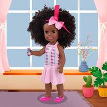 14.5 Inch Baby Girl Doll And Clothes Set African Washable Realistic Silicone Girl Dolls -Best Gift For Girls - Multicolor - View 7