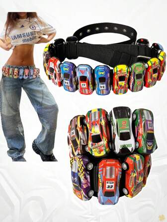 DIY Automotive Waist Belt, Mini Car Waist Belt, Toy Car Waist Belt, Cartoon Car Waist Belt, Nylon Mini Car Waist Belt, Racing Car Waist Belt, With Video Tutorial, Car Gift Waist Belt Summer, School Fall, Autumn, Halloween