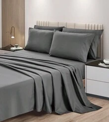 Chezmoi Collection 4/6-Piece Sheet Set - Extra Soft Breathable Brushed Microfiber Bed Sheets With 15" Deep Pocket Sheets & Pillowcases Set