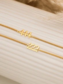 Custom Angle Number Bracelet, 18K Gold-Plated Stainless Steel Adjustable Bracelet, Couple Bracelet,111, 444, 333, 222 Spiritual Angel Number, Luck Number Bracelet, Suitable For Women, Personalized Gift For Friends, Couples And Family, Special Design Birthday Gift Jewelry