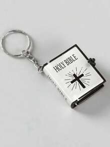 1 móc khóa Kinh thánh mini, móc khóa thánh giá bằng giấy thật có thể đọc được, móc chìa khóa xe hơi, phụ kiện trang trí thời trang, lễ Tạ ơn, quà tặng thanh lịch cho Giáng sinh - móc khóa kinh thánh - Xem 13