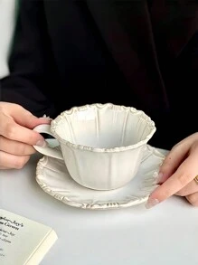 1 套极简复古陶瓷咖啡杯碟，极简浮雕复古陶瓷咖啡杯，居家早餐牛奶杯，水杯，马克杯，聚会/下午茶杯 - 彩色 - 查看 10