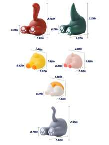 卡通动物墙钩可爱儿童牙刷架粘性浴室门挂钩圣诞节、万圣节、感恩节礼物 - 彩色 - 查看 10