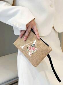 一套两只亚麻手提袋 - 一只印有 A-Z 字母，另一只印有字母和花卉图案，适合母亲节、个性化礼物等场合。黄色亚麻手提袋配白色提手，大小手提袋组合，完美适用于婚礼、生日、海滩、节日等场合 - 送给女性、母亲、教师、朋友、伴娘、学生、返校季的理想礼物（提供两只装和单只装两种选择）。 - 卡其色 - 查看 4