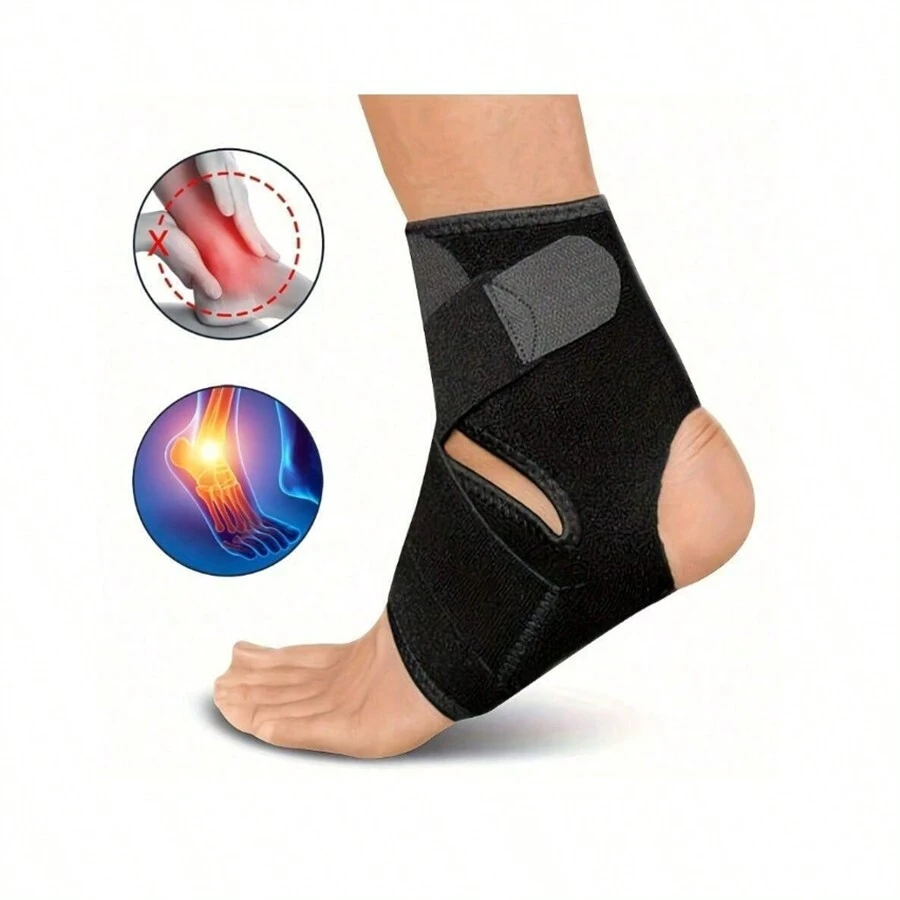 1 件压缩运动踝部支撑，稳定篮球/足球踝部伤害保护，踝部保暖器 - 黑色 - 查看 1