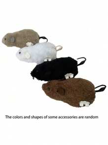 1pc Đồ chơi thiết kế chuột nhồi bông lên dây cót ngẫu nhiên, Đồ chơi trò chơi trên máy tính để bàn hình chuột lên dây cót, Đồ chơi động vật cơ học chuyển động hình chuột - Nhiều màu - Xem 2