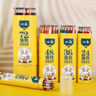 Crafty Bunny 彩色铅笔，12/24/36/48/72 色套装，桶装包装，非常适合着色、绘图、素描、绘画