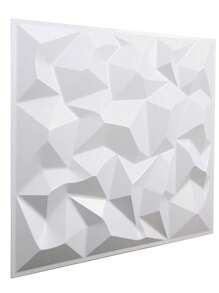 Kit 100 White 3D PVC Panels Decorative Wall Covering 25 Cm Various Models - 查看 3