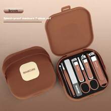 7 Stücke/Set tragbarer Nagelknipser-Set, spritzgeschützter Nageltrimmer-Set für Maniküre & Pediküre
