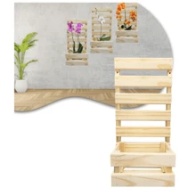 Wooden Panel Vertical Garden Plants Orchids W/3x Planters - Màu be - Xem 2