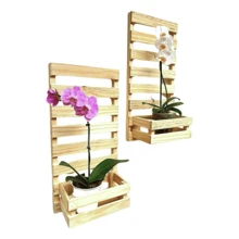 Wooden Panel Vertical Garden Plants Orchids W/3x Planters - Màu be - Xem 7