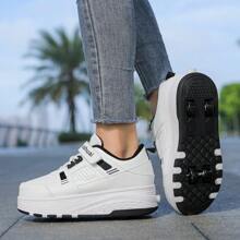 4-Wheel Rollerskates Sneakers Outdoor Sports Skates Unisex Roller Skates High-Top Breathable Athletic Shoes For Youths, Students, Adults, Couples