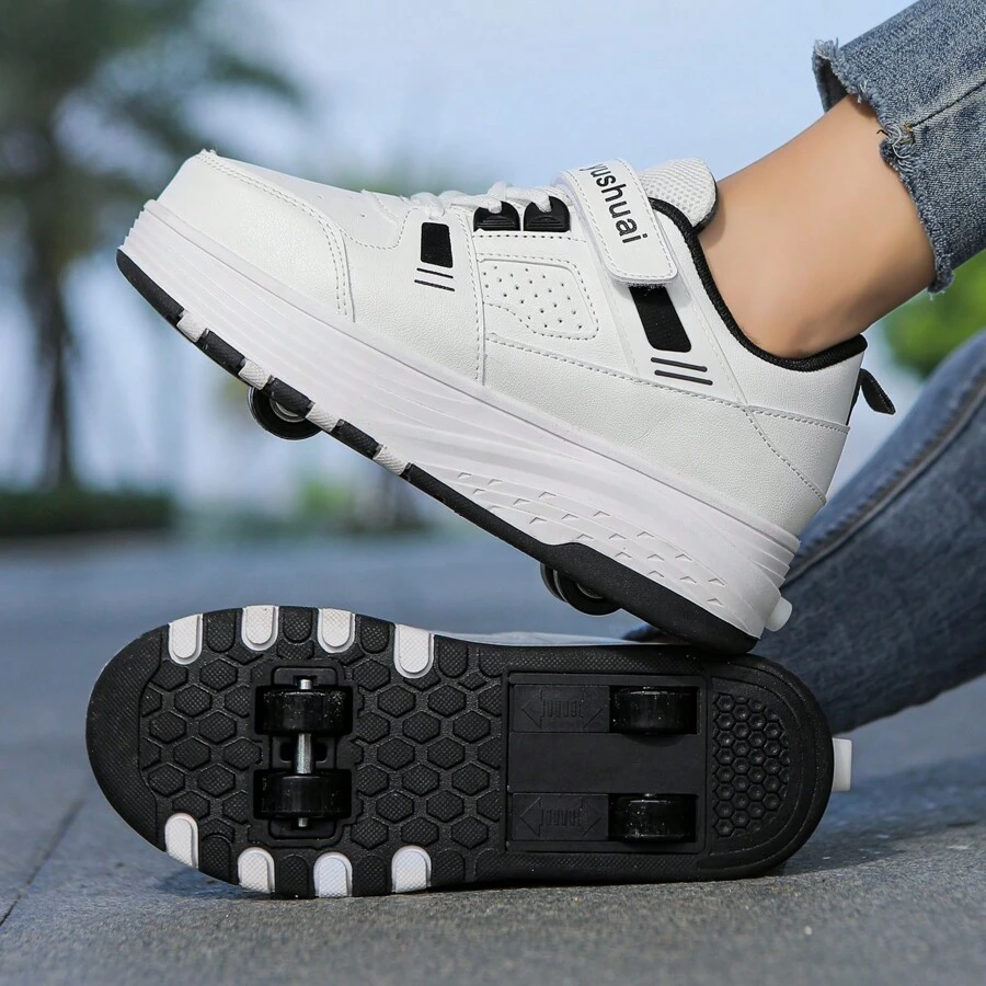 4-Wheel Rollerskates Sneakers Outdoor Sports Skates Unisex Roller Skates High-Top Breathable Athletic Shoes For Youths, Students, Adults, Couples