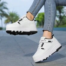 4-Wheel Rollerskates Sneakers Outdoor Sports Skates Unisex Roller Skates High-Top Breathable Athletic Shoes For Youths, Students, Adults, Couples