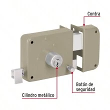 Cerradura sobreponer der instala-fácil, caja, Hermex CS-75DP - Beis - Ver 3