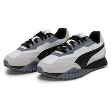 Puma Blktop Rider Nylon LT 休闲鞋，多材质拼接鞋面，低帮复古风格，适合通勤和户外运动，401440-03 - 灰色-黑色-淺灰 - 查看 3