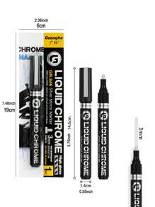 1 stuk Chrome Marker Zilver Goud Marker Pen Voor Kaarten, Posters, Steenmokken, Keramiek, Glas, Metaal Ambachtelijke Verf Pen