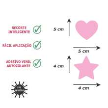 50 Pink Heart And Stars Wall Stickers For Bedroom Decor - 中紫紅色 - 查看 2