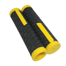 Openwork Rubberized Sport Bike Glove Grip - 黃色 - 查看 1