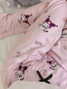 1 pièce Pantalon de pyjama Sanrio, pantalon long décontracté doux et confortable pour femmes, motif de dessin animé mignon, convient à toutes les tailles