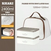 Juego de fiambrera de acero inoxidable 304 con bolsa aislante, diseño sencillo, adecuado para el almuerzo en el trabajo/escuela, cafetería, almacenamiento de alimentos en el refrigerador, apto para lavavajillas, útiles escolares