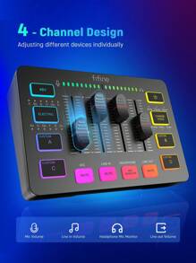 FIFINE Podcast Sound Card Studio Kit With Dynamic XLR/USB Gaming Microphone, USB/XLR Microphone Kit With Volume Fader/XLR Interface For PC Gaming Recording Video Vocal-Ampligame-FIFINE KS5