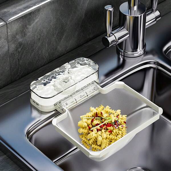 1 pezzo Griglia portaoggetti per lavello da cucina, tappo di scarico per residui di cibo, scolapiatti con ventose