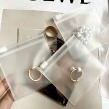 5/10 chiếc Túi đựng đồ trong suốt có khóa kéo mờ, Hộp đựng dây cáp dữ liệu, Túi đựng dây cáp sạc, Túi khóa kéo tự dán (Vui lòng tham khảo hình ảnh thứ 11 để đặt hàng số lượng lớn) - Trong sáng - Xem 6